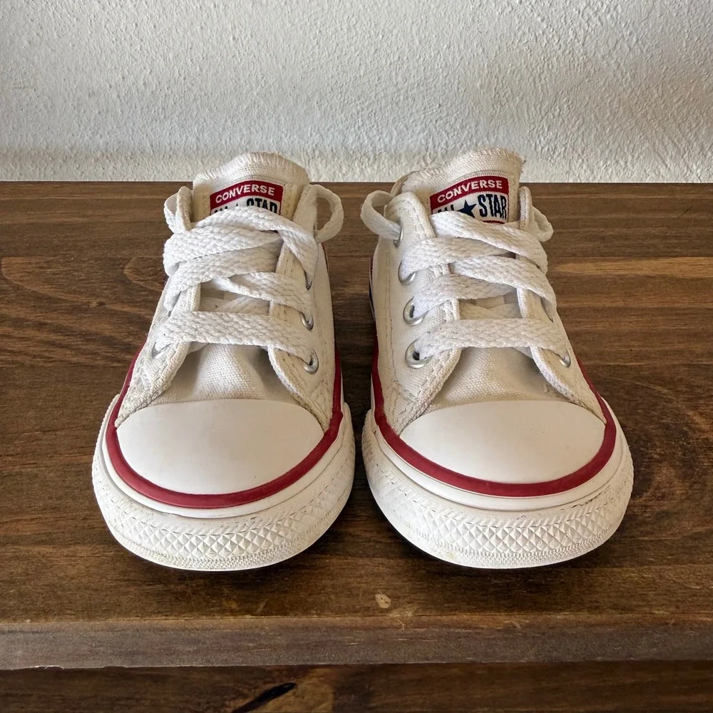 Lot of 2 Converse Chuck Taylor All Star Toddler Sneakers White Size 4 High Low